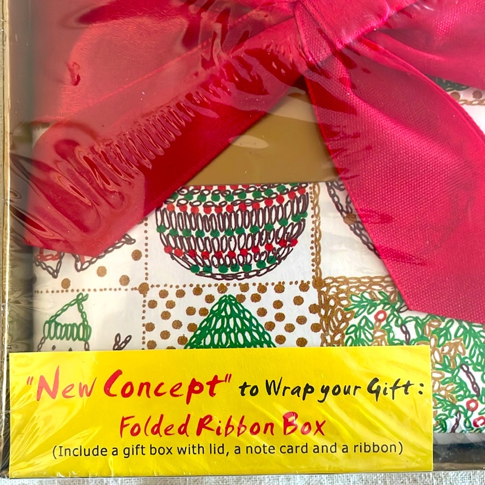 Christmas Gift Box Set - Includes Gift Box With Lid, Note Card & Ribbon - Picture 3 of 7